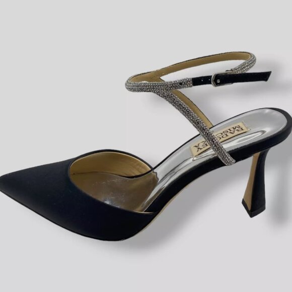 Worn Once - Badgley Mischka Womens Kamilah Pointed Toe Stiletto - Black - Picture 4 of 5